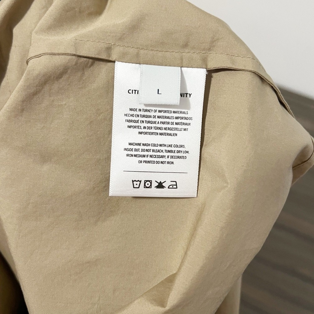Citizens of Humanity Kayla Short Sleeve Shirt Khaki Tan Cotton Button Up Pocket - Picture 8 of 10